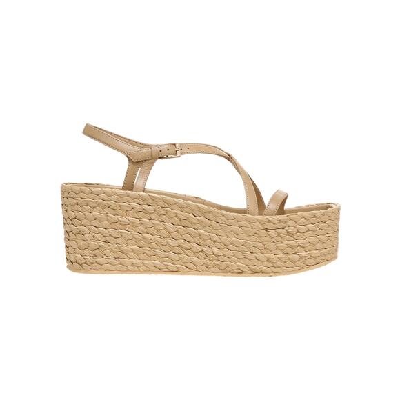 Vince 'Maxine' Beige Leather Platorm Strap Sandal Size 6.5 - Picture 1 of 6